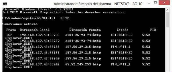 Usar NETSTAT para identificar las conexiones de las aplicaciones con el exterior Usar NETSTAT para identificar las conexiones de las aplicaciones con el exterior