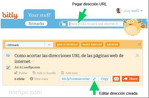 Acortar y personalizar direcciones URL con el servicio de Bitly Acortar y personalizar direcciones URL con el servicio de Bitly