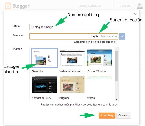Crear un nuevo blog en Blogger Crear un nuevo blog en Blogger