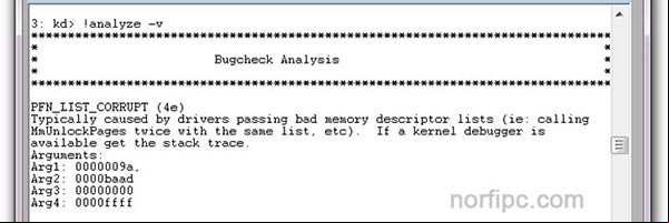 La sección Bugcheck Analysis en Windbg La sección Bugcheck Analysis en Windbg