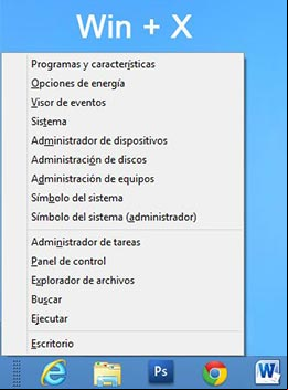 Menu Win-X en Windows 8 Menu Win-X en Windows 8