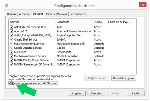 Saber los servicios que no son de Windows Saber los servicios que no son de Windows