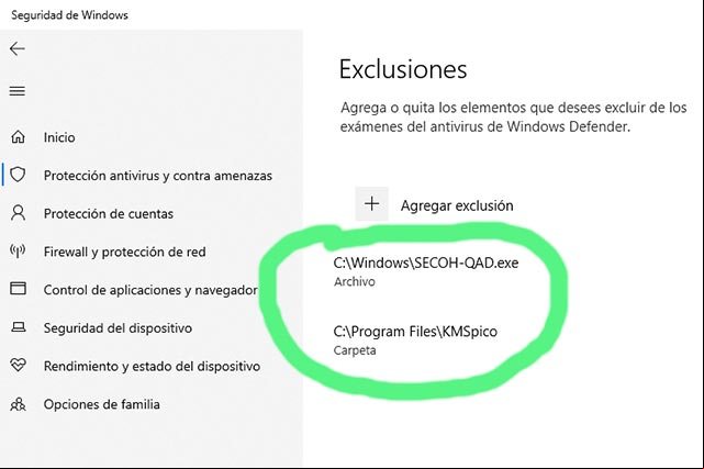 Agregar exclusion de KMSPico al antivirus de Windows Agregar exclusion de KMSPico al antivirus de Windows