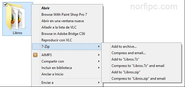Comprimir archivos usando el programa 7-Zip Comprimir archivos usando el programa 7-Zip
