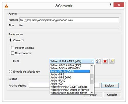Convertir archivos de audio a otros formatos con VLC Convertir archivos de audio a otros formatos con VLC