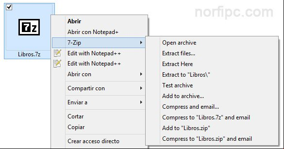 Descomprimir o extraer archivos usando el programa 7-Zip Descomprimir o extraer archivos usando el programa 7-Zip