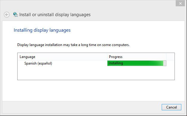 Instalando el paquete del idioma español en Windows Instalando el paquete del idioma español en Windows