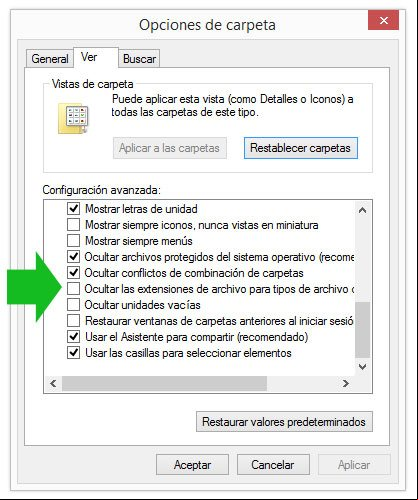 Mostrar las extensiones de archivos en Windows Mostrar las extensiones de archivos en Windows