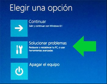 de Elegir una opción de recuperación en Windows 8 de Elegir una opción de recuperación en Windows 8