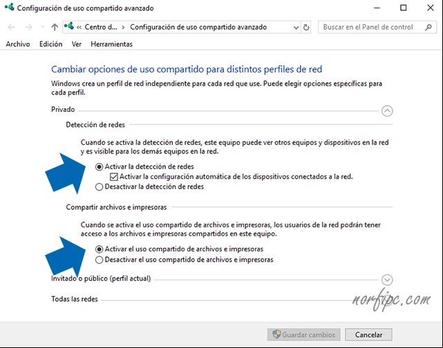 Activar detección de redes y uso compartido de archivos en Windows Activar detección de redes y uso compartido de archivos en Windows