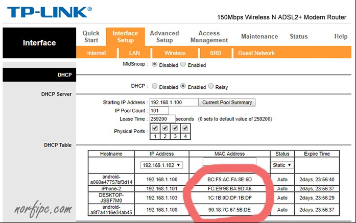 Lista de dispositivos conectados a un Router ADSL Lista de dispositivos conectados a un Router ADSL