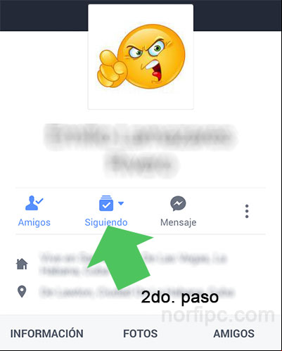 Entrar a la página de perfil del amigo
