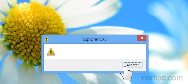 Como eliminar alerta de error del explorer.exe al iniciar Windows