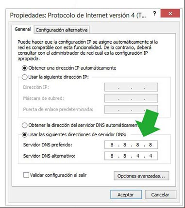 Comprobar los servidores DNS en nuestra configuración de red Comprobar los servidores DNS en nuestra configuración de red