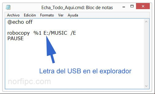 Crear una aplicación con el Bloc de notas para copiar archivos al USB Crear una aplicación con el Bloc de notas para copiar archivos al USB