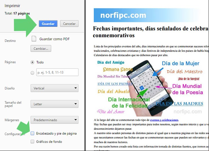 Guardar la página como un archivo PDF en Google Chrome Guardar la página como PDF en Google Chrome