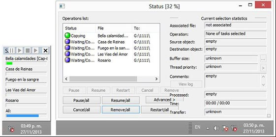 Ventana simple y ampliada de Copy Handler, el copiador de archivos Ventana simple y ampliada de Copy Handler, el copiador de archivos