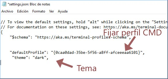 Establecer perfil de CMD como predeterminado en la aplicación Terminal de Windows Establecer perfil de CMD como predeterminado en la aplicación Terminal de Windows
