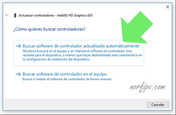 Actualizar controlador en el de dispositivo Actualizar controlador en el de dispositivo