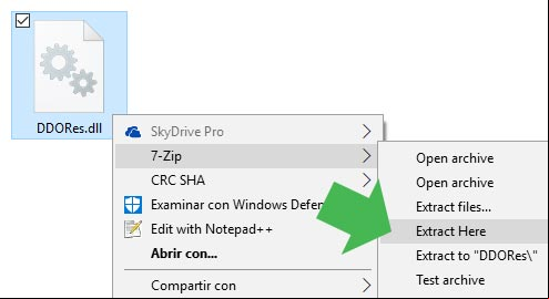 Extraer el contenido de un archivo DLL en Windows usando 7-Zip Extraer el contenido de un archivo DLL en Windows usando 7-Zip