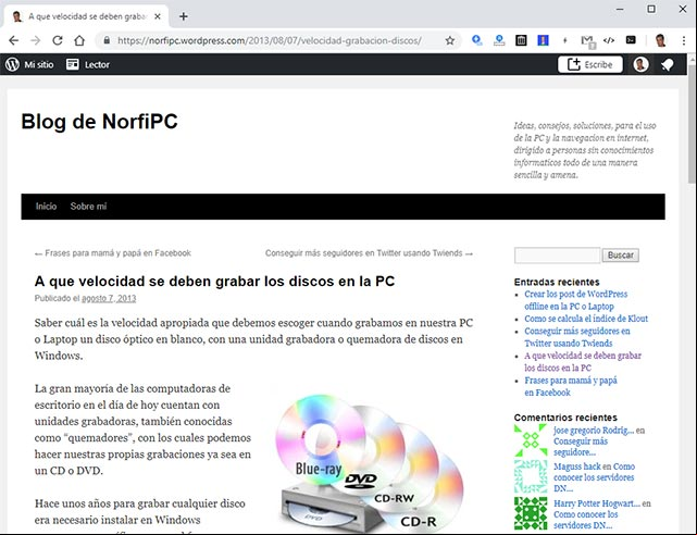 Página en el blog del autor en WordPress.com Página en el blog del autor en WordPress.com