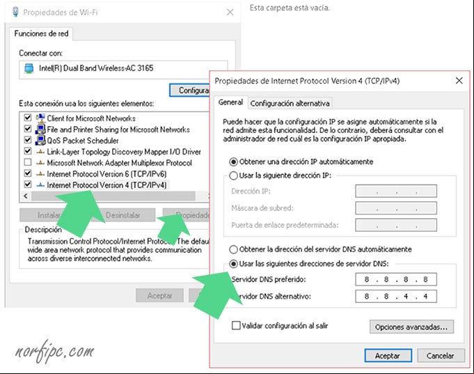 Cambiar los Servidores DNS en Windows Cambiar los Servidores DNS en Windows
