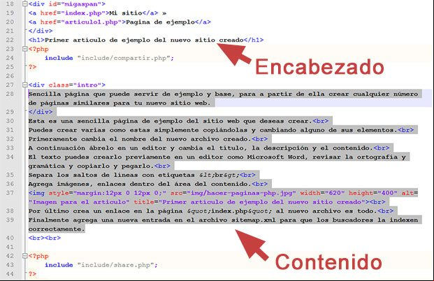 Elementos a editar o reemplazar en el área del BODY o contenido Elementos a editar o reemplazar en el área del BODY o contenido