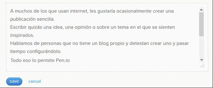 Insertar el texto en un post de Pen Insertar el texto en un post de Pen