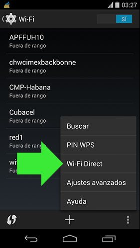 Usando Wi-Fi Direct en un telefono Nexus 5 con Android Usando Wi-Fi Direct en un telefono Nexus 5 con Android