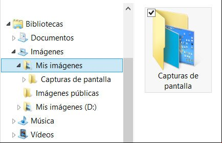 Carpeta donde se guardan las imágenes capturadas en Windows Carpeta donde se guardan las imágenes capturadas en Windows