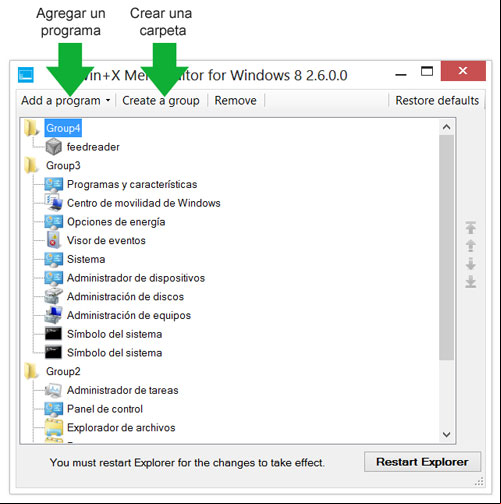 Modificar el menú Windows-X usando la aplicación WinX MenuEditor Modificar el menú Windows-X en Windows 8