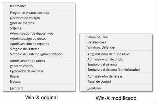 Menú Win-X de Windows 8 modificado Menú Win-X de Windows 8 modificado