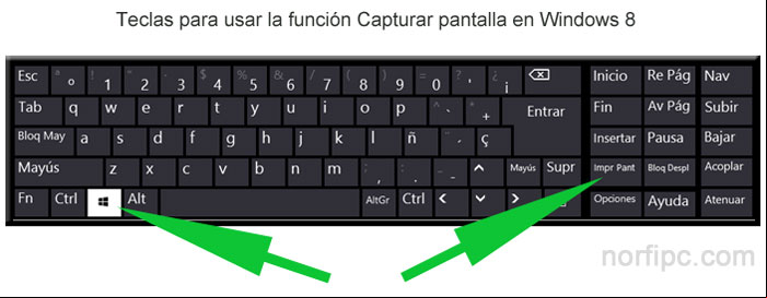 Teclas para usar la función Capturar pantalla en Windows Teclas para usar la función Capturar pantalla en Windows
