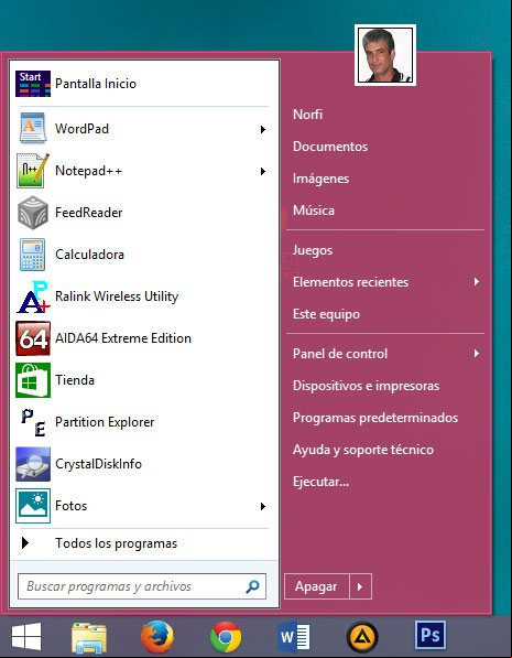 Menú de inicio en Windows 8.1 usando el programa Classic Shell Menú de inicio en Windows 8.1 usando el programa Classic Shell