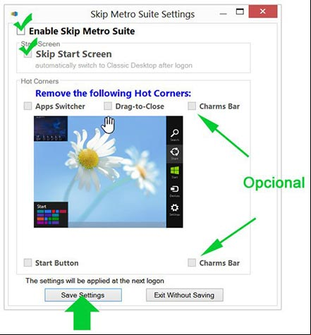 Configurar Skip Metro para iniciar directamente en el escritorio de Windows 8 Configurar Skip Metro para iniciar directamente en el escritorio de Windows 8