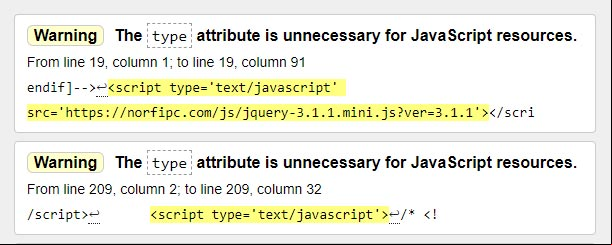 Advertencia del uso del atributo type en el Validador HTML Advertencia del uso del atributo type en el Validador HTML