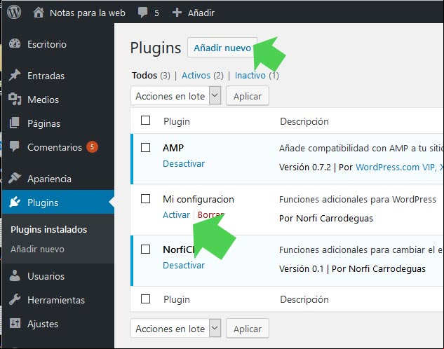 Instalar plugin de pruebas en WordPress Instalar plugin de pruebas en WordPress
