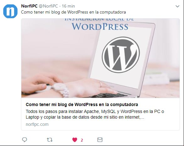 Publicación de WordPress en Twitter con los metadatos de Open Graph correctos Publicación de WordPress en Twitter con los metadatos de Open Graph correctos